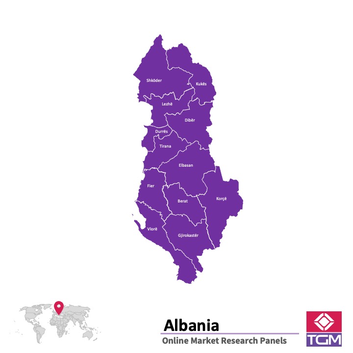 Panel online en Albania |  Investigación de mercado y encuestas en Albania